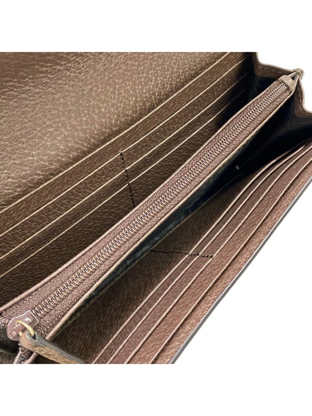 Gucci Wallet Ophidia Continental Dark Brown Red Green Sherry Line - Picture 4 of 11